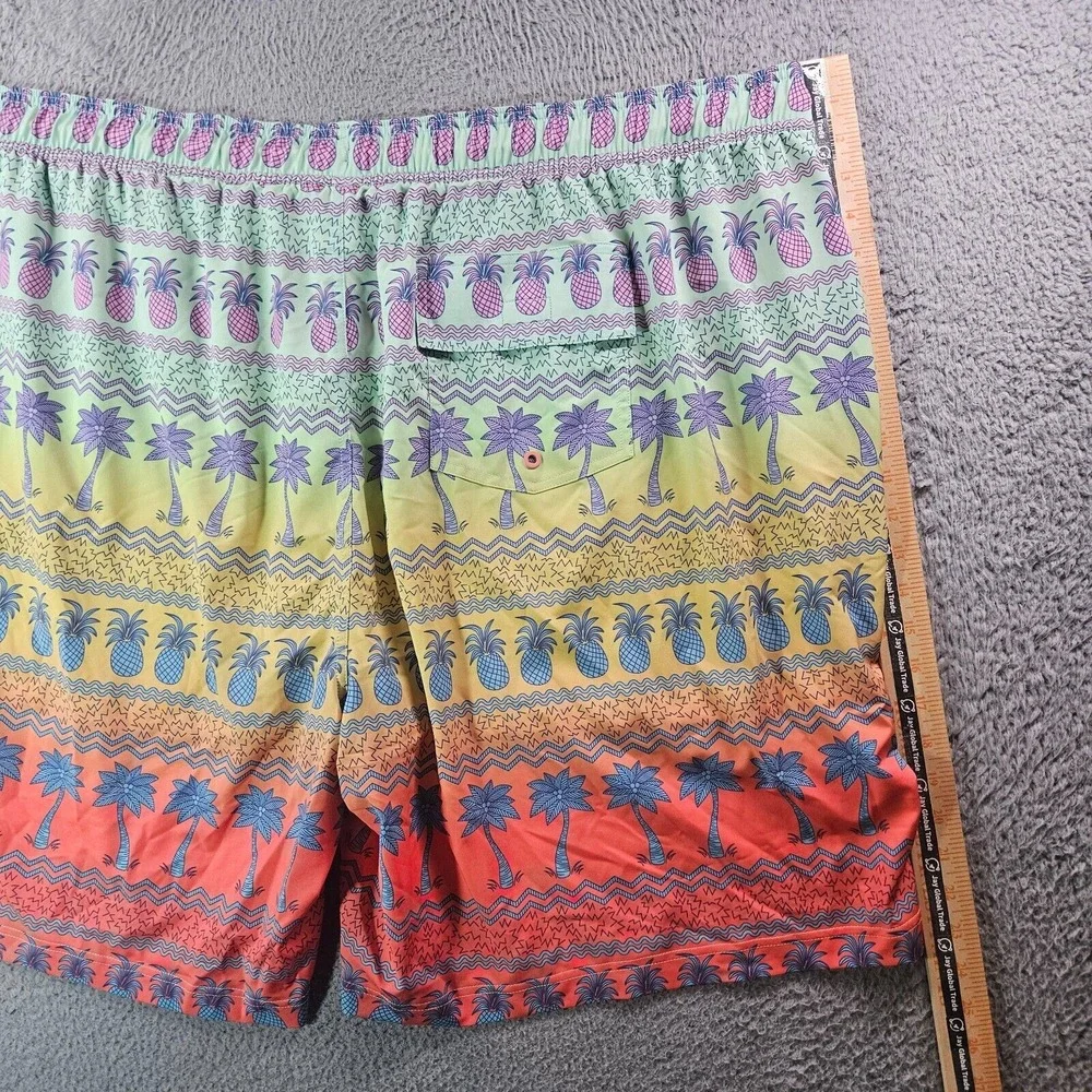 NWT Caribbean Swim Shorts Trunks Men's 4XB Big‎ Lined Tropical Pineapple Palm